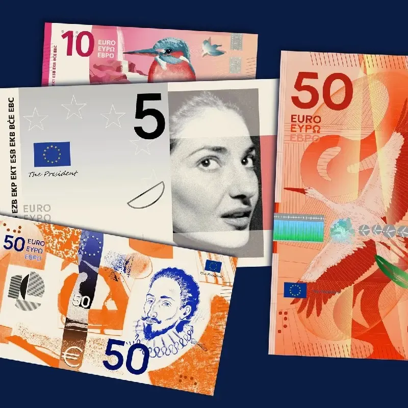 ECB avro əskinasları üçün 10 yeni dizayn təqdim etdi